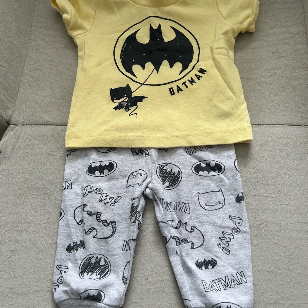Cream Batman Baby Onesie